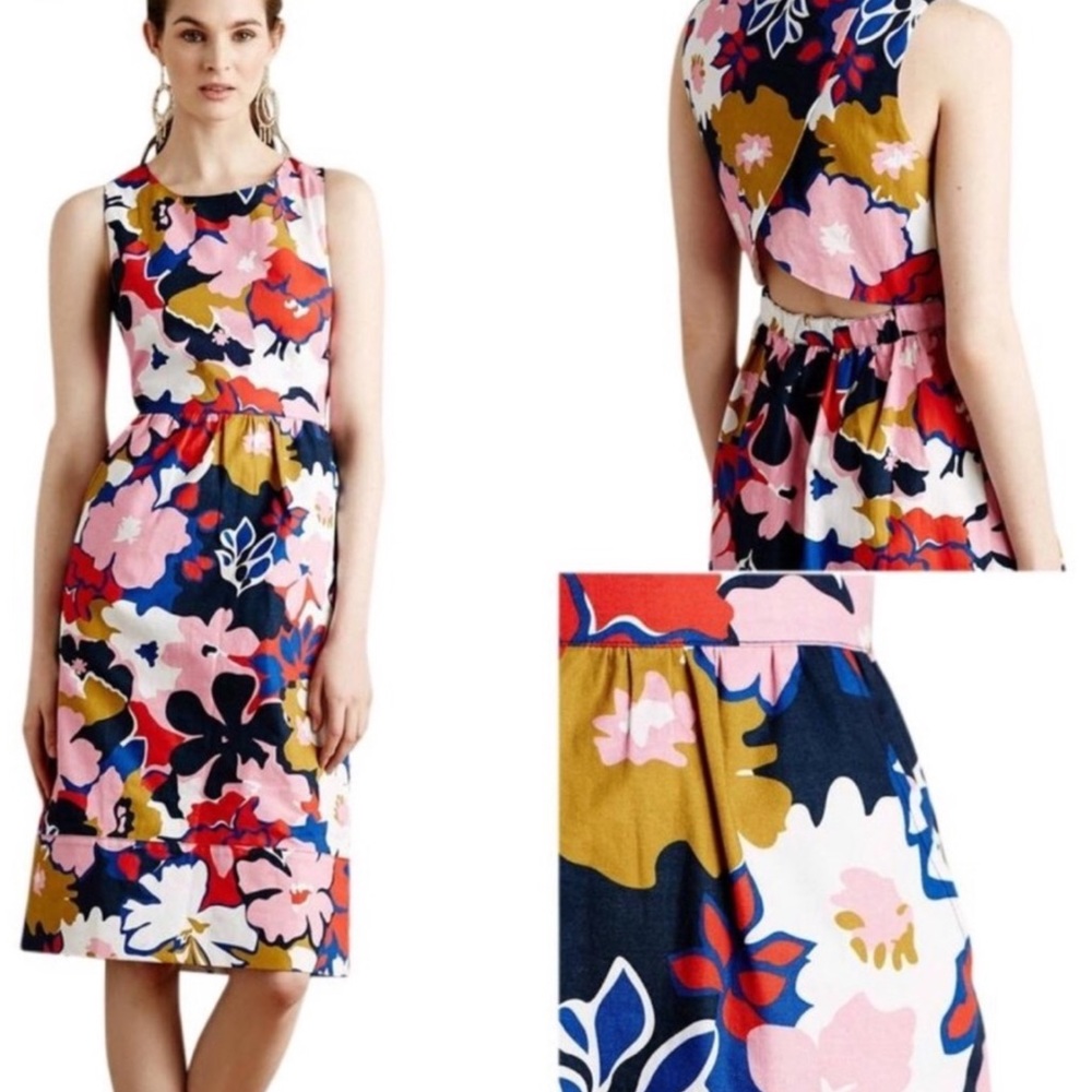 Anthropologie Whit Two Floral Petal Print Dress